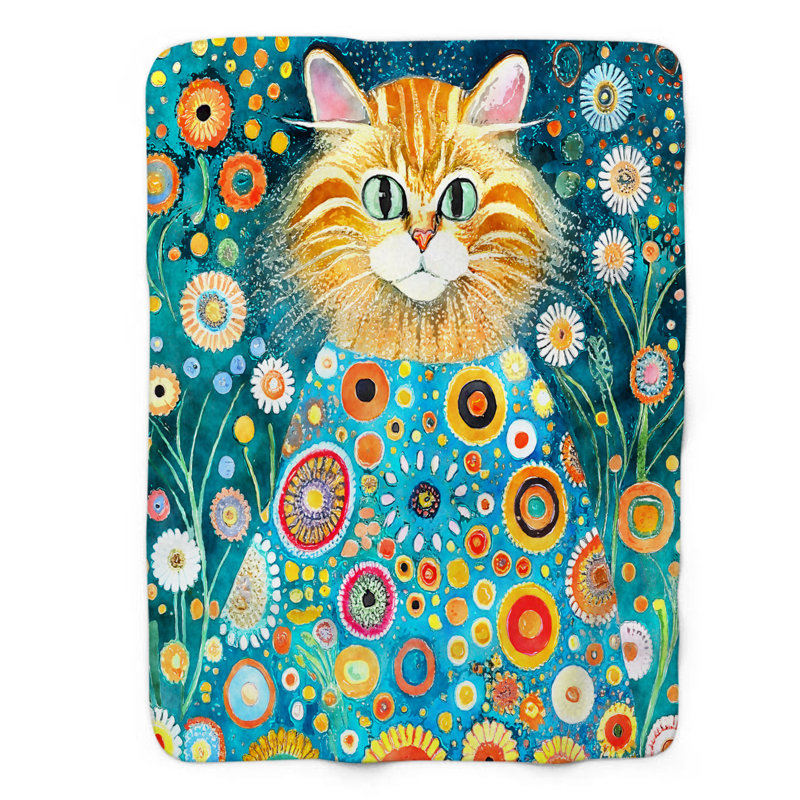 Trippy Cat - 1 Piece Blanket, Queen