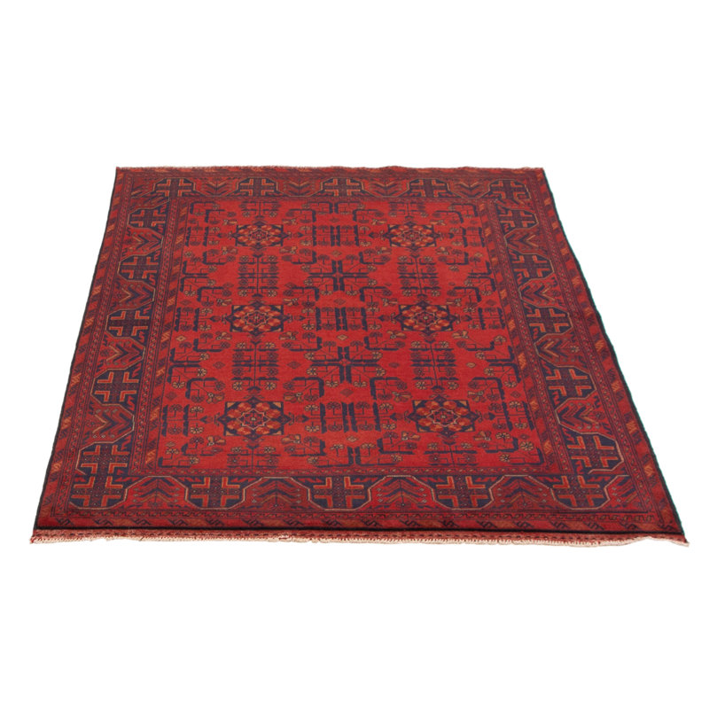 Tapis unique en laine noué à la main nouvel âge 5 pi x 6 pi 4 po Motunrayo