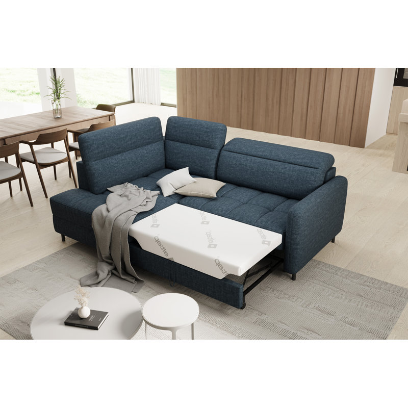 Bopha 3 Seater Sofa Bed, Dark Blue,  Left Hand Facing