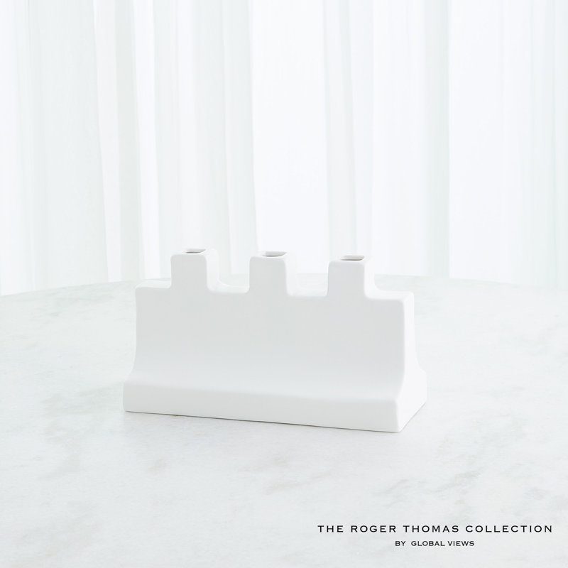 Icon Wide Vase-Matte White-Lg