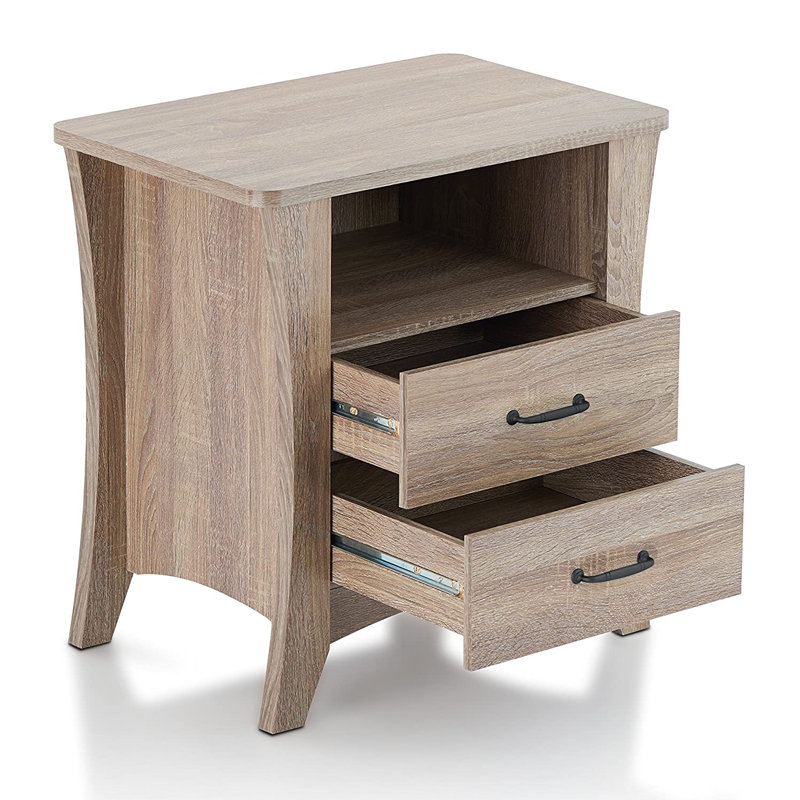 Table de chevet 2 tiroirs Seefeldt
