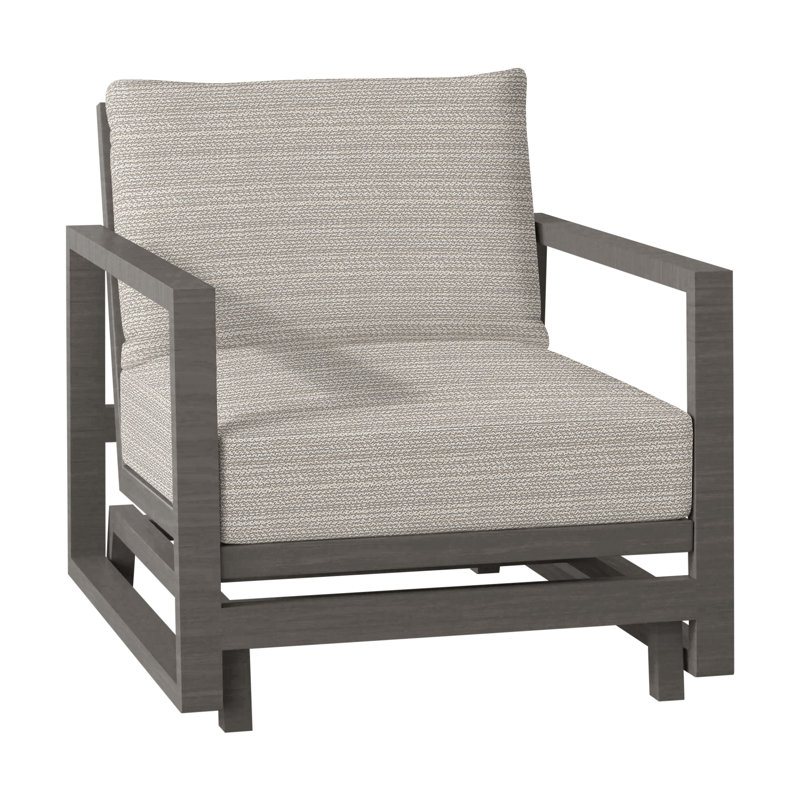 Avondale Patio Lounge Chair with Cushions, Slate Grey, No Welt, Avila Natural White