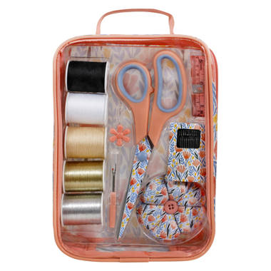 Dritz Large Sewing Basket Kit, Pink & Orange