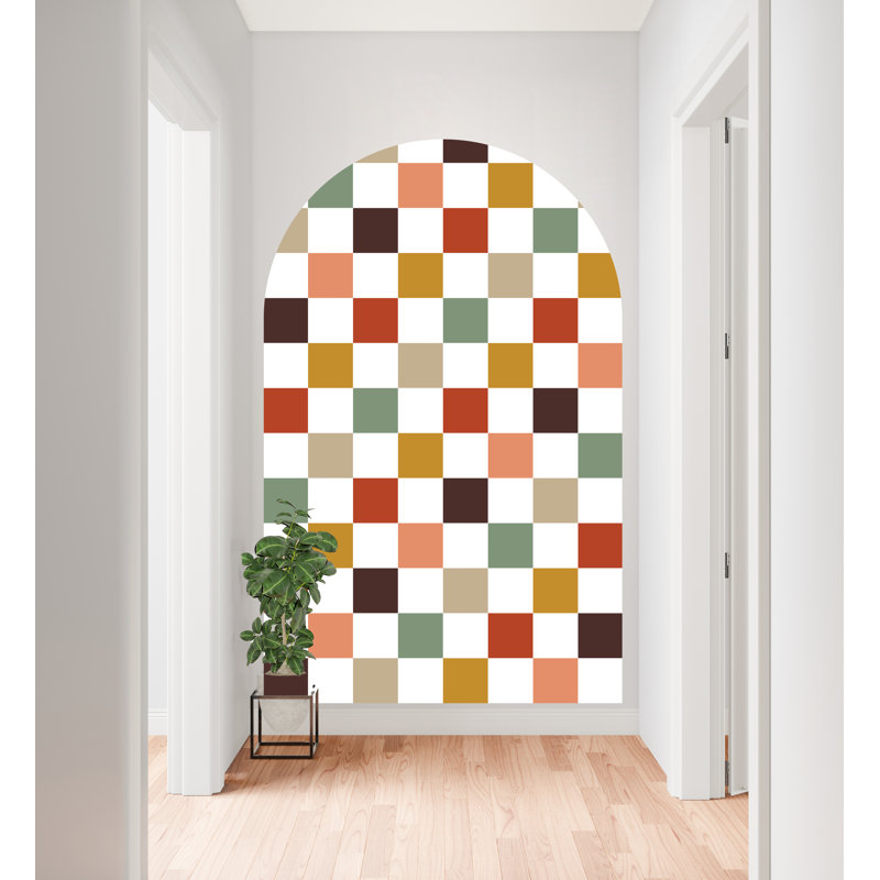Adhésif décoratif tête de lit à carreaux en damier, H 65 po x l 40 po