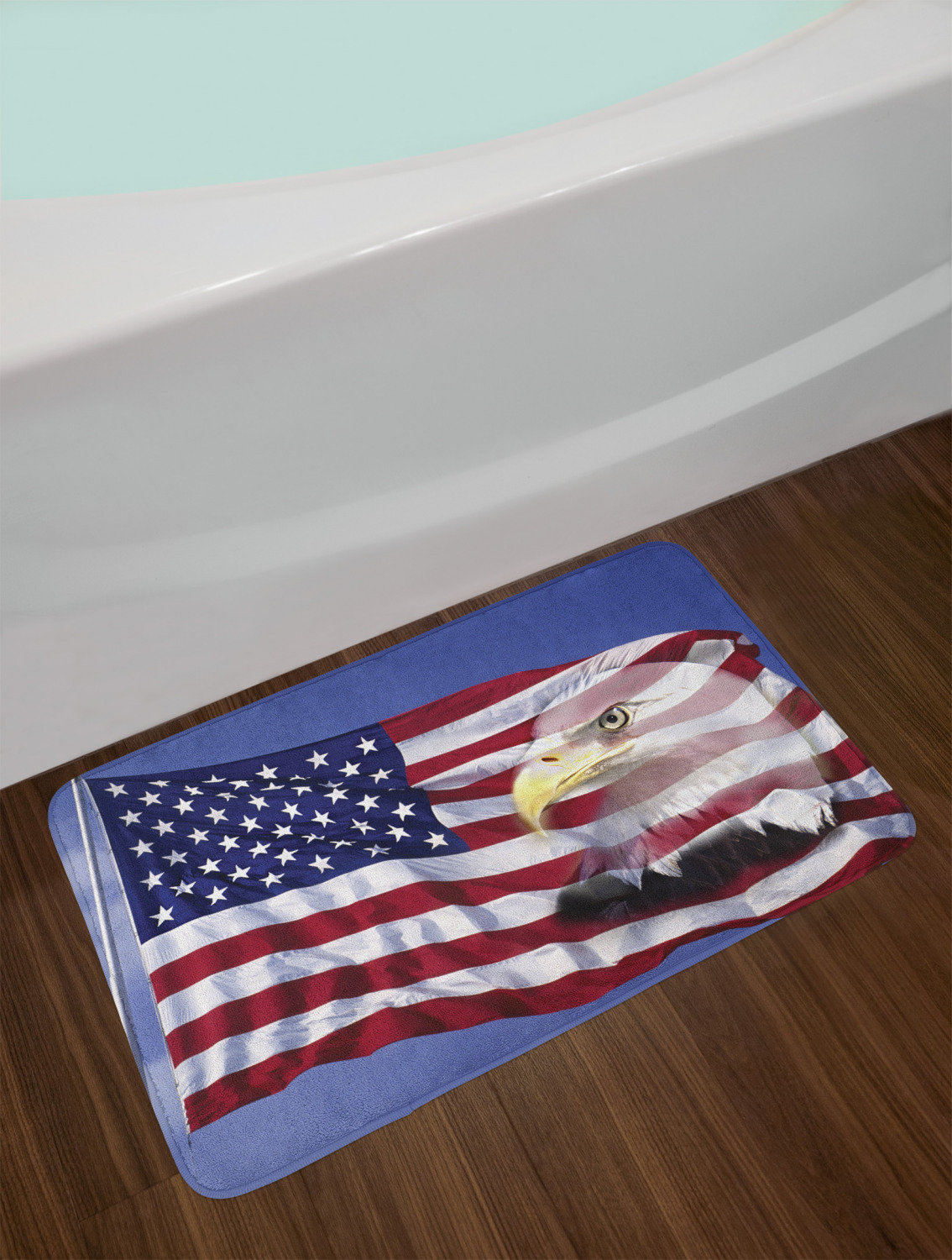 Ambesonne Bless America Flag in The Wind with Eagle Double Exposure ...