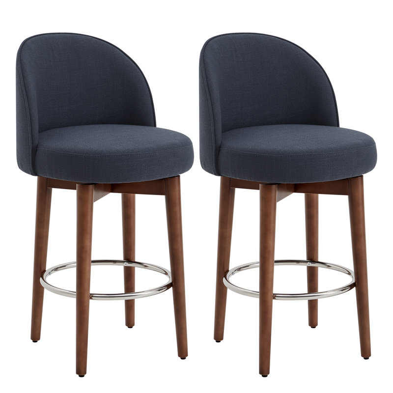 Tabouret de comptoir pivotant 26 po Brandlyn, Bleu foncé