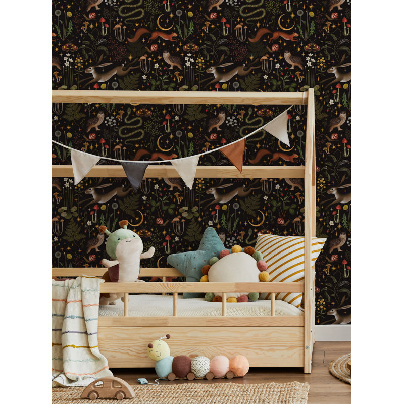 Rouleau de papier peint adhésif Krishika Fairytale Forest Moon and Stars, L 2 pi x H 18 pi