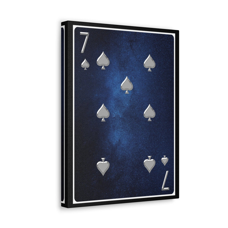 «Seven Of Spades Space», carte de jeu sur toile, art mural, H 20 po x l 20 po
