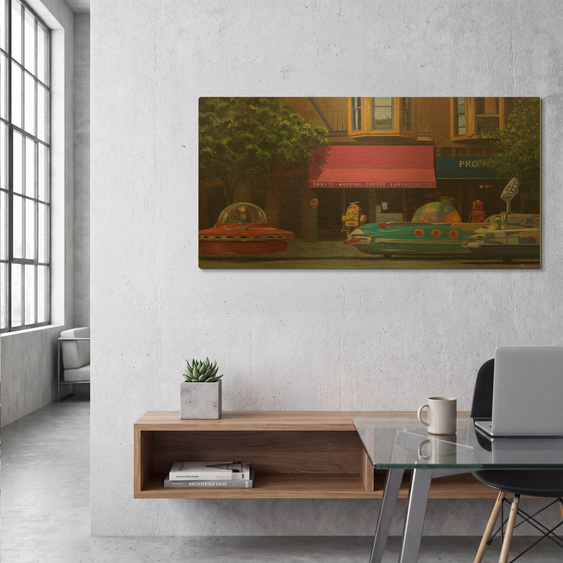 «U.F.D.» Par Eric Joyner, art mural en métal doré, 24 po x 12 po, 48"x24"