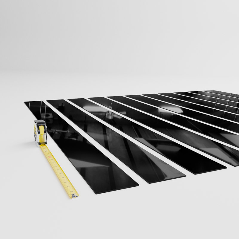 Adjustable Acrylic Slat Wall Panel Kit w/ 4"W Slats, Black, 47" H x 44" W