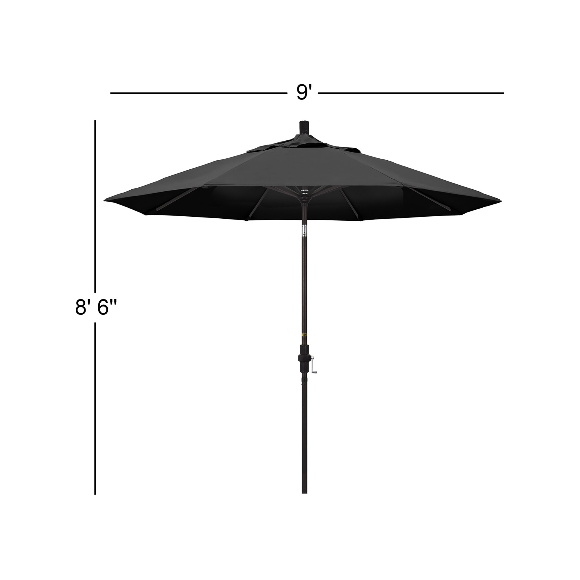 108'' Outdoor Umbrella, Canvas Black Sunbrella® Canvas