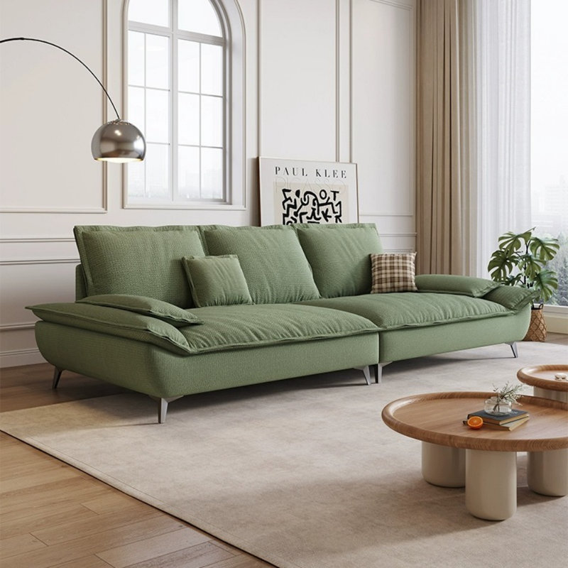 Canapé de loisirs moderne en tissu simple, H 38,6 po x l 122,05 po x P 37,4 po , 4, Vert