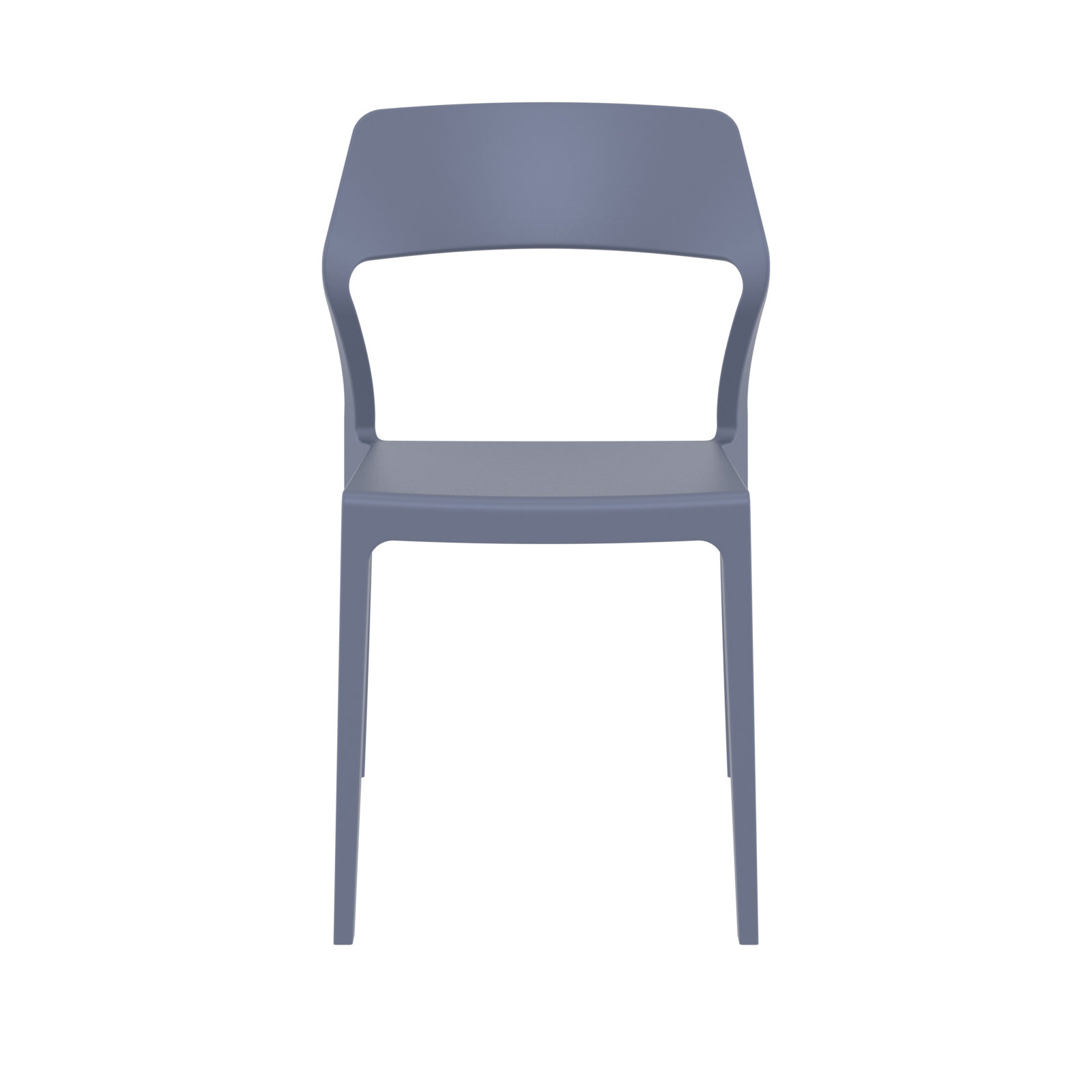 Farrah Stacking Patio Dining Side Chair, Dark Gray