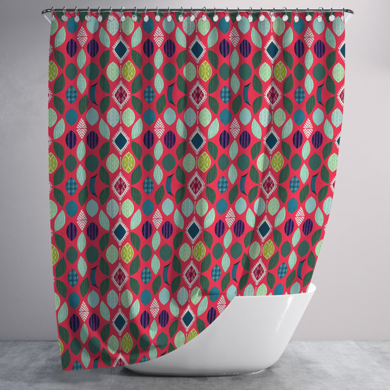 Abstract Shower Curtain, 93" H x 70" W