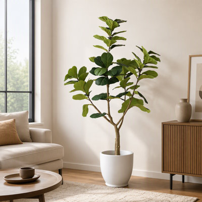 Figuier lyre artificiel, feuillage à plusieurs niveaux, décoration pour la maison ou le bureau