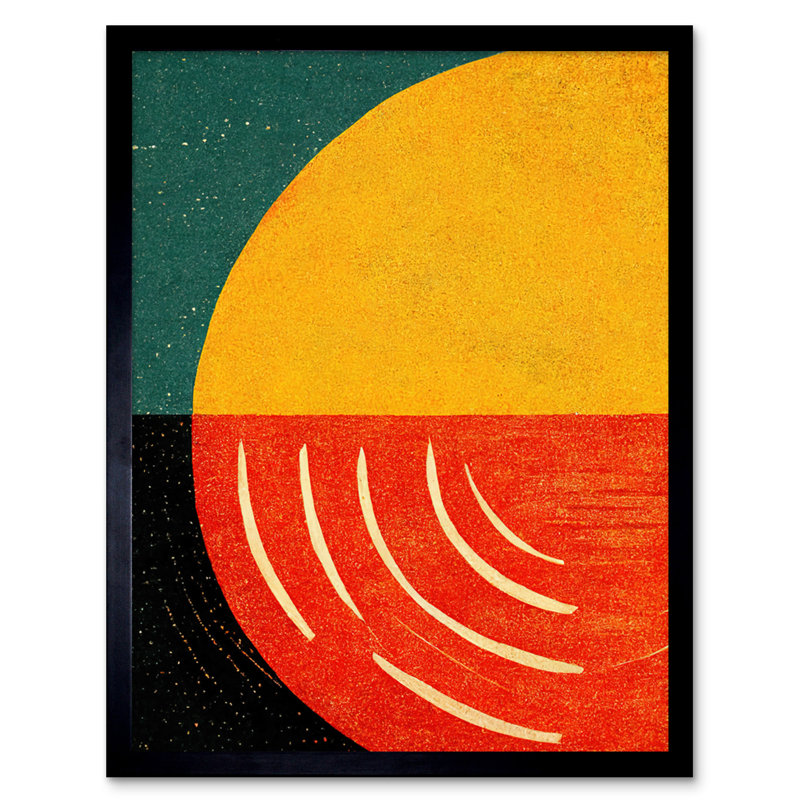Simple Bold Teal Mustard Coral - Single Picture Frame Print