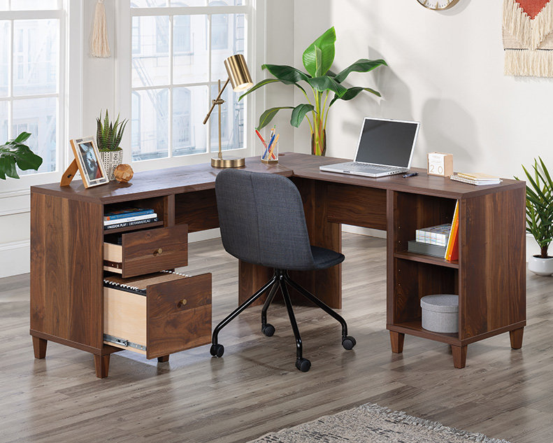 Bureau en L en noyer Grand