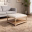 Grandes tables basses carrées de 33 pouces avec repose-pieds carré pour le salon, repose-pieds capitonné en lin avec tablette de rangement et pieds solides pour le bureau