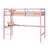 78.6" Twin High Loft Bed With Built-In Desk - Solid Rubber Wood Study Bed Frame - Integrated Safety Ladder & Guardrails - Grey-1379970456