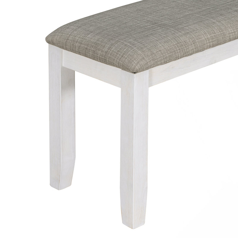 Ensemble de table de salle à manger 6 pièces avec 4 chaises rembourrées et un banc