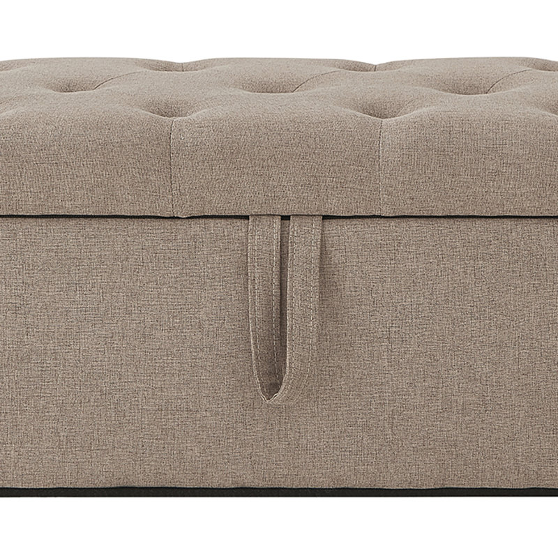 Banc de rangement rembourré en lin, Lin