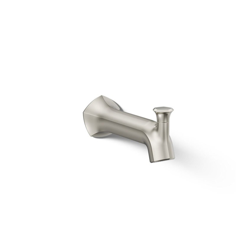 Wall-Mount 8 In. Diverter Bath Spout With Straight Design, Vibrant Polished Nickel
