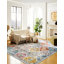 Tapis rectangulaire bleu / rouge / orange en polyester lavable à la machine Maevyn-91814098