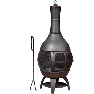 Chanay Round Steel Wood Burning Smokeless Chimenea