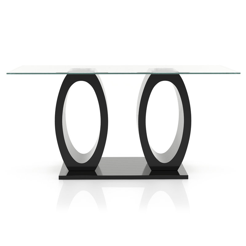 Balwinder 6 - Person Pedestal Dining Set, Black