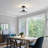 3-Light Industrial Metal And Clear Glass Drum Semi Flush Mount Ceiling Light