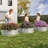 3 Pack Round Galvanized Steel Raised Garden Bed 2x2x1 ft, Rust-Resistant Planter Box for Patio Garden-1168057845