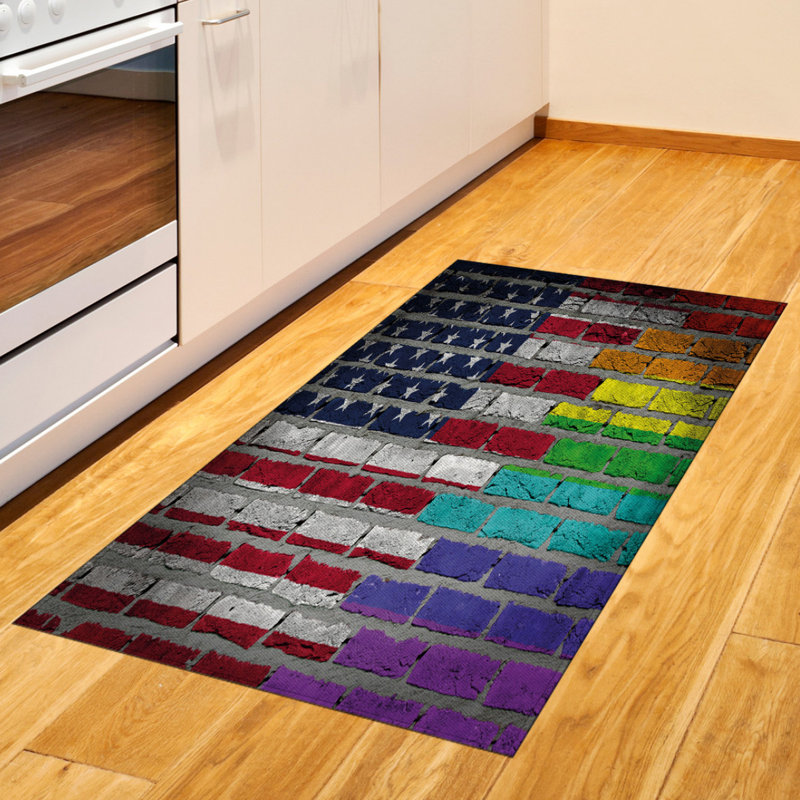 American Flag High Density Long Fiber Poly Threads Decorative Area Rug Carpet, Rectangle 2'7" x 5'