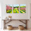 «Cherry Blossom Orchard», peinture à l'huile sur toile, impression de paysage (ensemble de 3)-335713937