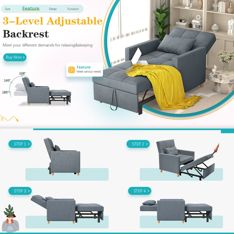 Upholstered Accent Chair, Dark Grey