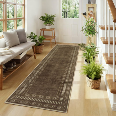 Tapis bordé lavable à la machine avec envers antidérapant Tapis antidérapant pour salon