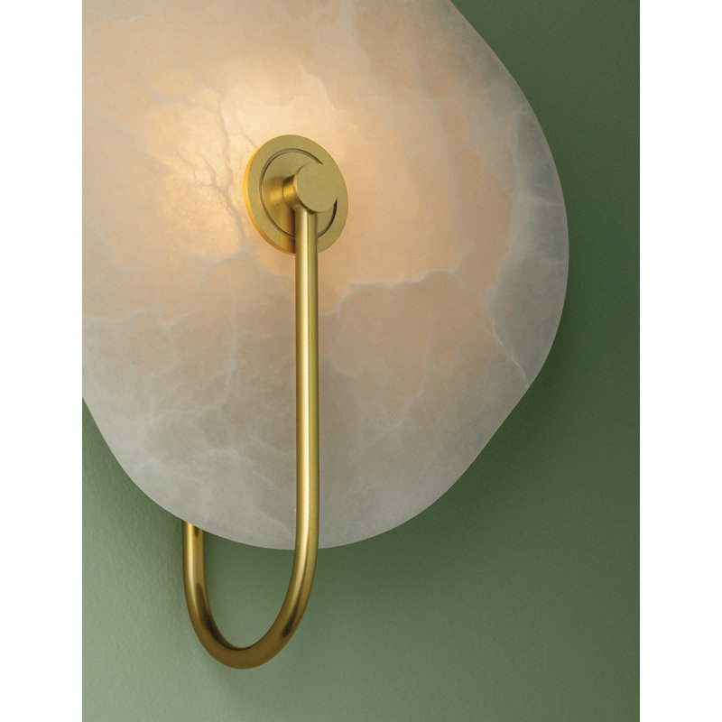 Sariah 10" 1-Light Alabaster Empire Wall Sconce