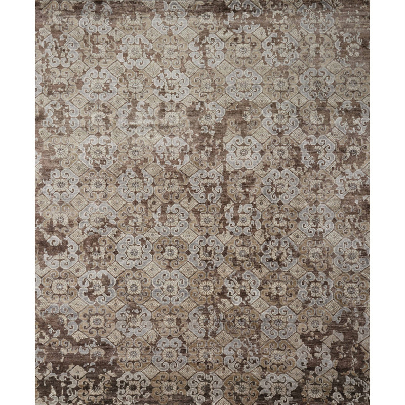 Tapis noyer noué à la main Leffel, Rectangle 2 pi x 3 pi