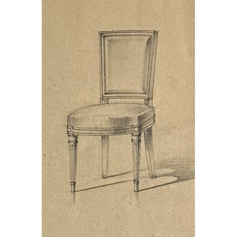 The Paris Apartment Collection Antique Sketch No. 44: Pair Of Louis XIV Chairs, Paris Atelier Drawing
