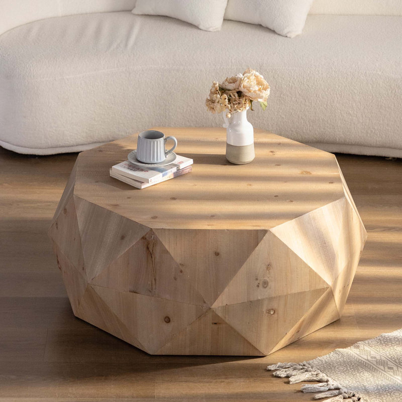 Table basse tridimensionnelle de style rétro américain, Naturel