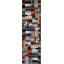 Tapis d'intérieur à motif géométrique de style géométrique moderne orange et gris Abbie-May-198131657