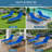 Kozyard Outdoor Foldable Lounge Chair, Aluminum Frame Patio Lounger with 5-Position Adjustable Backrest, Breathable Textilene Fabric, Assemble-Free, Reclining Full-Flat Poolside(Blue)-1829500593