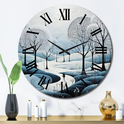 Horloge murale bleue et blanche