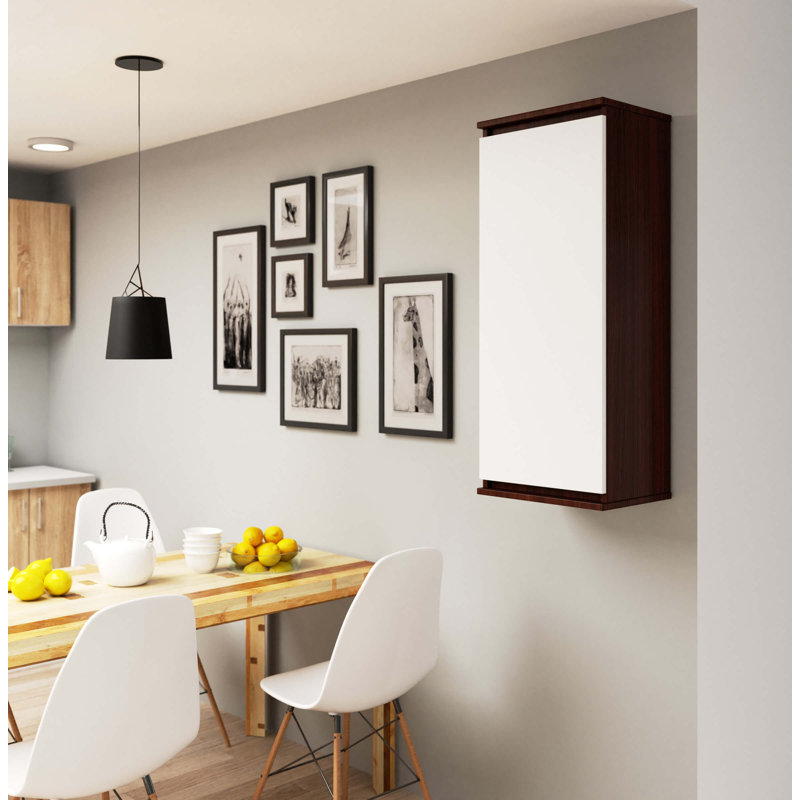 Aukai 3 Piece Floating Shelf, White/Dark brown wood