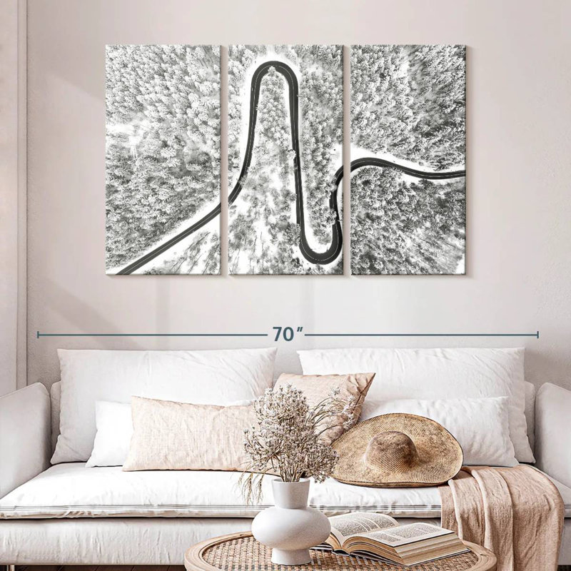 Mehar Road In Snow Forest, 32" H x 50" W