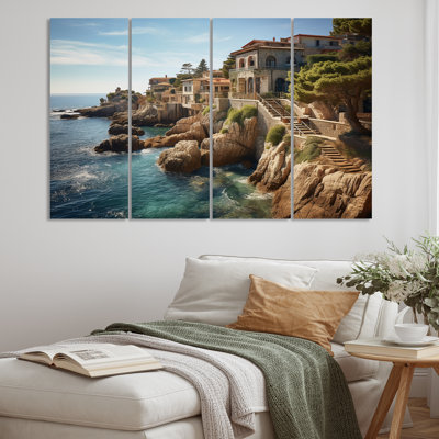 Espagne, Méditerranée, sérénité II sur toile, 4 pièces, reproduction