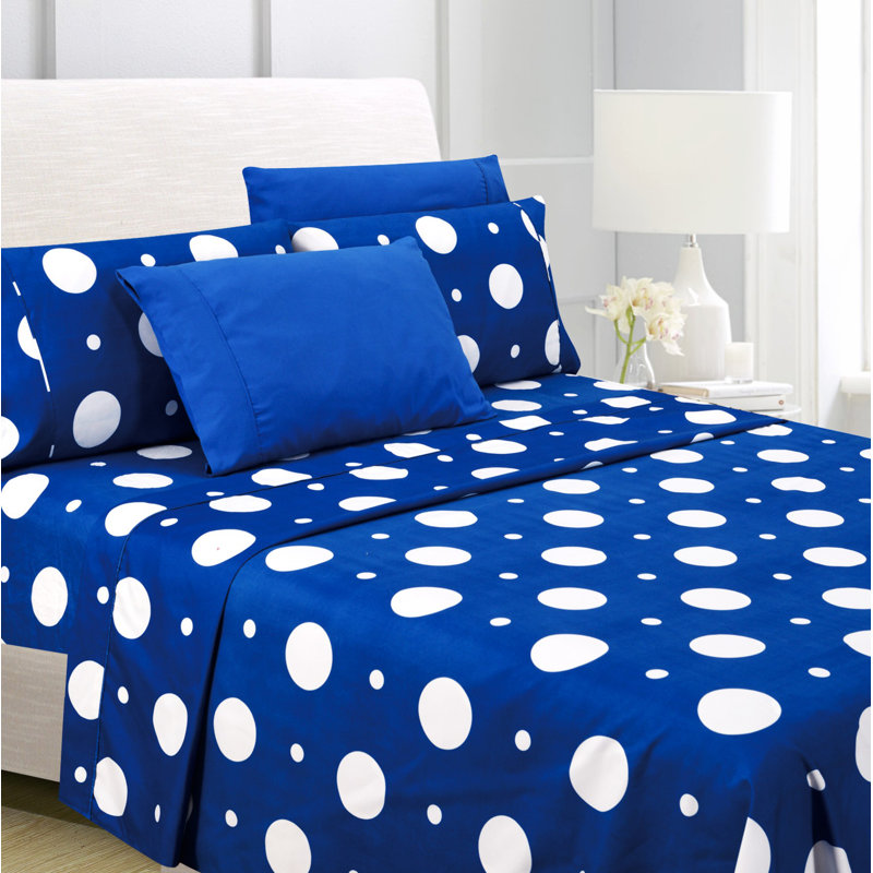 Microfiber Polka Dots Sheet Set, King