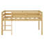 Lit mezzanine bas en bois avec échelle