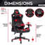 Fauteuil de jeu ergonomique à haut dossier pour PC, hauteur réglable