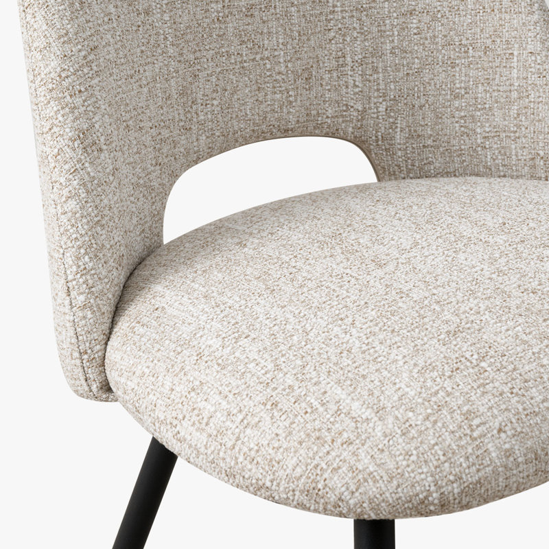 Chaises d'appoint rembourrées de 19 po en tweed, Beige