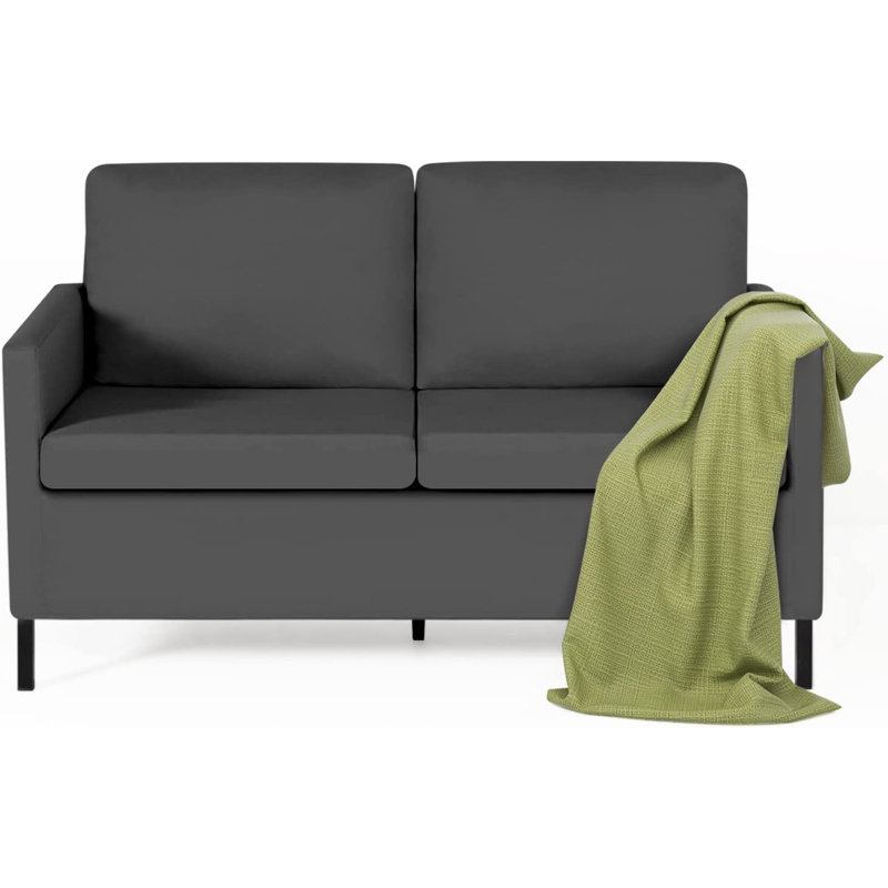Jimeny Upholstered 50.78'' Sofa, Dark Grey